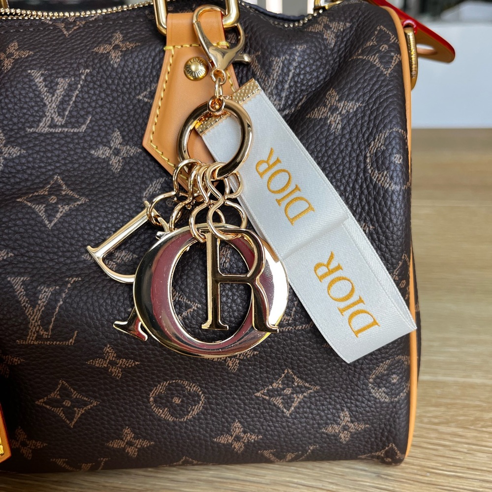 Dior Gold and White Keychain or Bag Charm Accessory - Picture 2 of 4